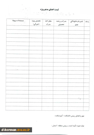 قابل توجه اساتید محترم مدعو