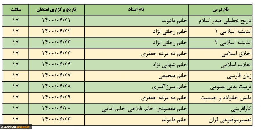 برنامه امتحانات معرفی به استاد دروس عمومی_1