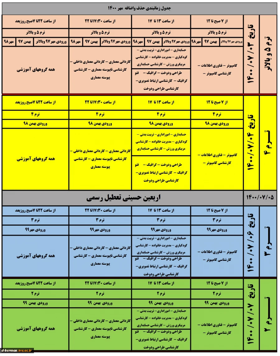 برنامه زمانبندی خذف و اضافه 2